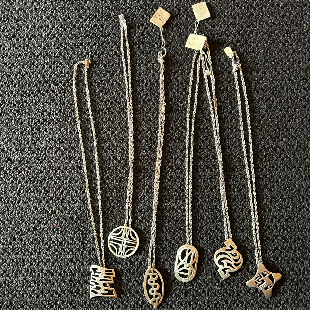 Vintage Kelly Waters Pewter Pendant Necklace